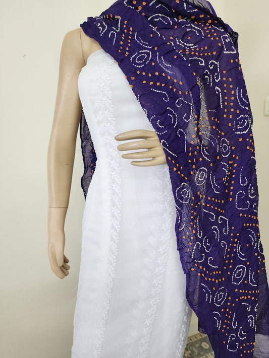 Bandhani dupatta (Purple)