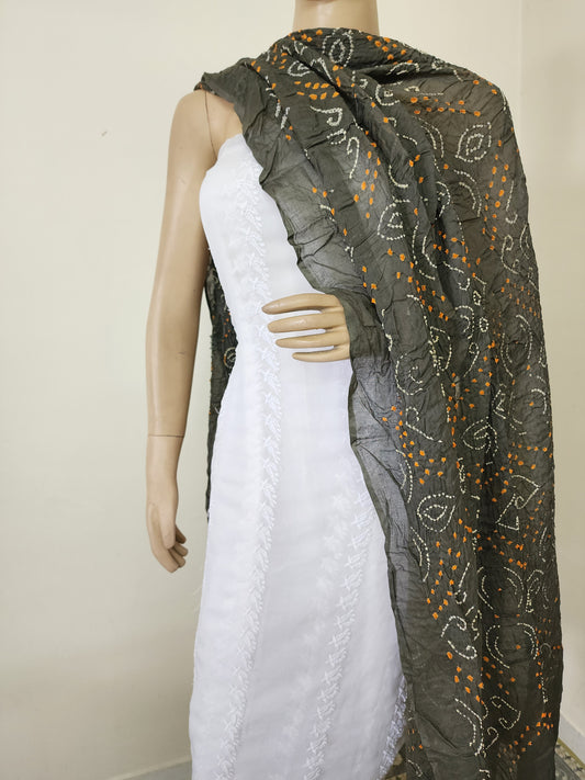 Bandhani dupatta (Grey)