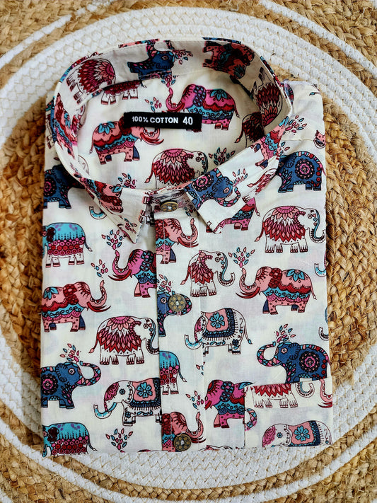 Men's half sleeve shirt (Elephant print)