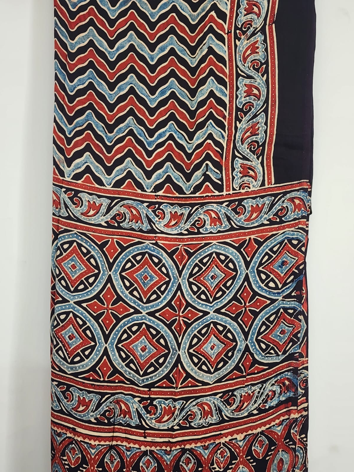 Ajrakh modal silk dupatta