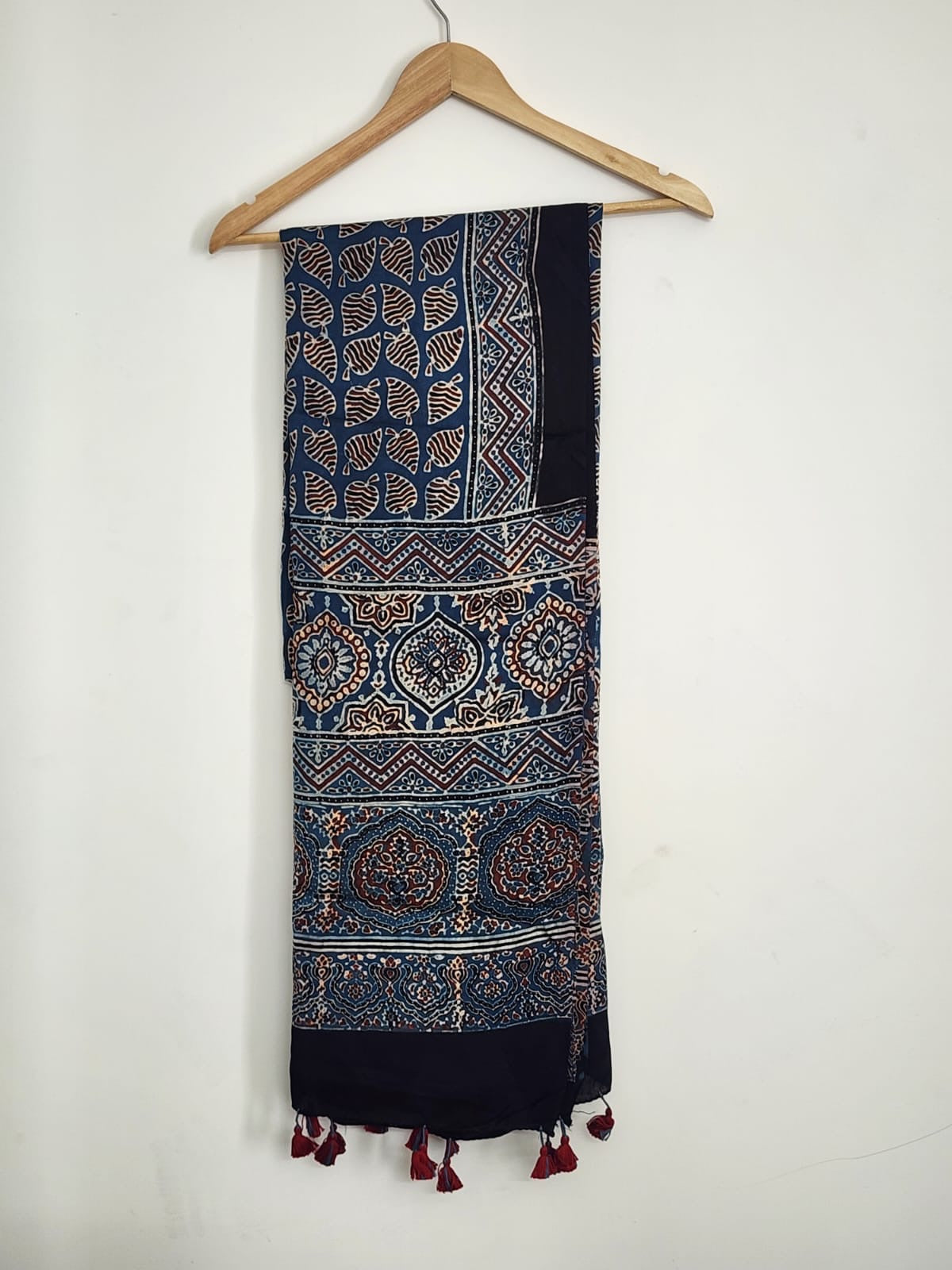 Ajrakh modal silk dupatta